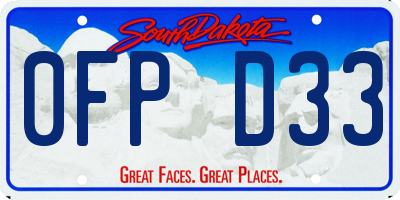 SD license plate 0FPD33