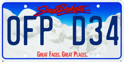 SD license plate 0FPD34