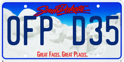 SD license plate 0FPD35
