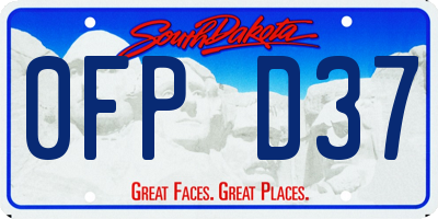 SD license plate 0FPD37