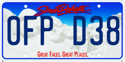 SD license plate 0FPD38