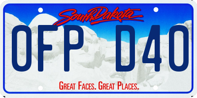 SD license plate 0FPD40