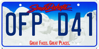 SD license plate 0FPD41