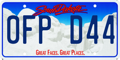 SD license plate 0FPD44