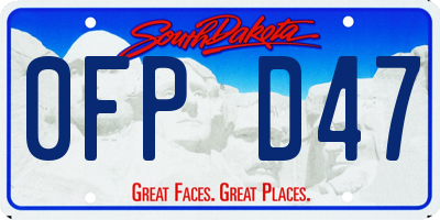 SD license plate 0FPD47
