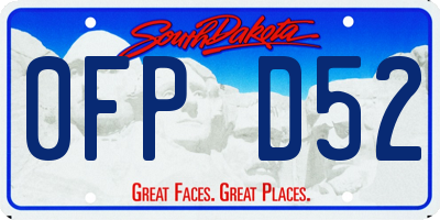 SD license plate 0FPD52