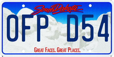 SD license plate 0FPD54