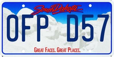 SD license plate 0FPD57