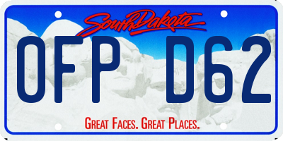 SD license plate 0FPD62