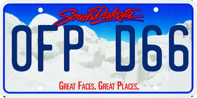SD license plate 0FPD66