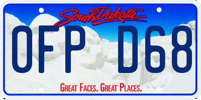 SD license plate 0FPD68