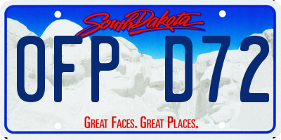 SD license plate 0FPD72