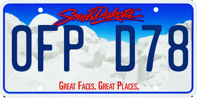 SD license plate 0FPD78