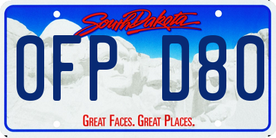 SD license plate 0FPD80