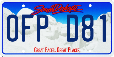 SD license plate 0FPD81