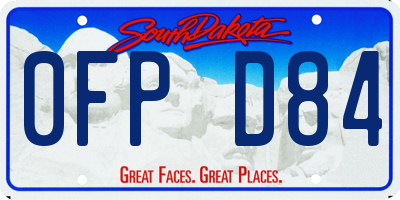 SD license plate 0FPD84