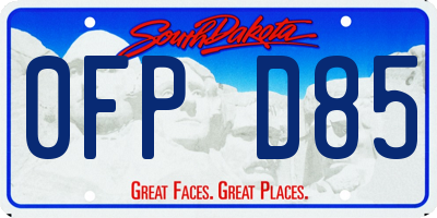 SD license plate 0FPD85