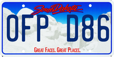 SD license plate 0FPD86