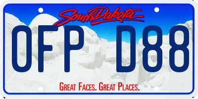 SD license plate 0FPD88