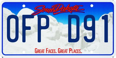 SD license plate 0FPD91