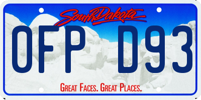 SD license plate 0FPD93