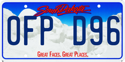 SD license plate 0FPD96