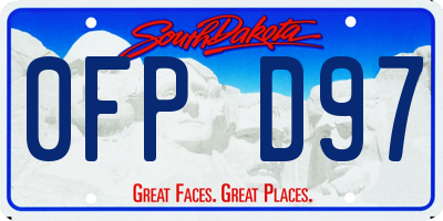 SD license plate 0FPD97