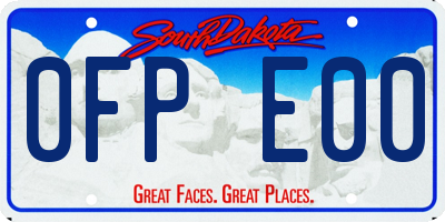 SD license plate 0FPE00