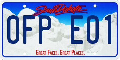 SD license plate 0FPE01