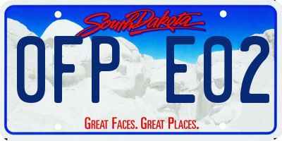 SD license plate 0FPE02