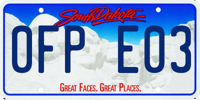 SD license plate 0FPE03