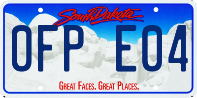 SD license plate 0FPE04
