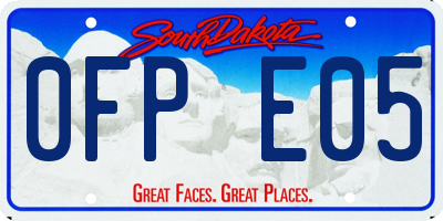 SD license plate 0FPE05
