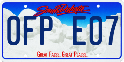 SD license plate 0FPE07