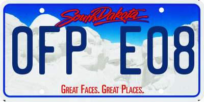 SD license plate 0FPE08
