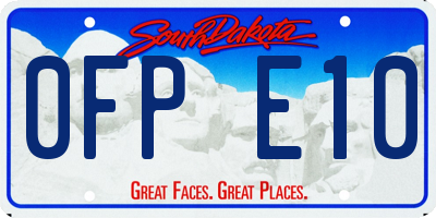 SD license plate 0FPE10