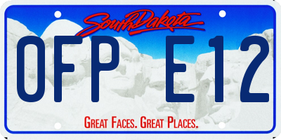 SD license plate 0FPE12