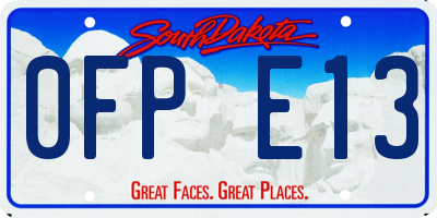 SD license plate 0FPE13