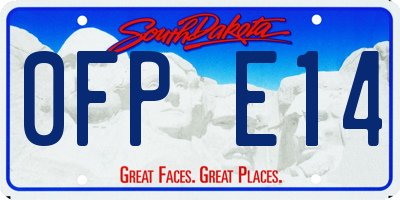 SD license plate 0FPE14