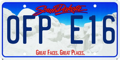 SD license plate 0FPE16