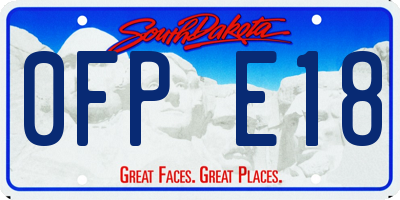 SD license plate 0FPE18