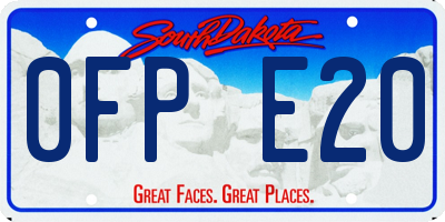 SD license plate 0FPE20