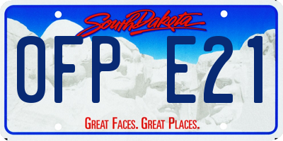 SD license plate 0FPE21