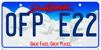 SD license plate 0FPE22