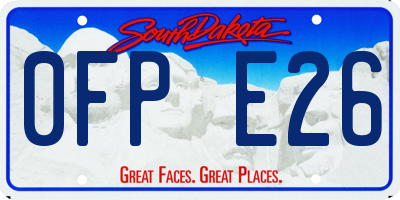 SD license plate 0FPE26