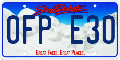SD license plate 0FPE30