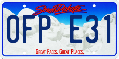 SD license plate 0FPE31
