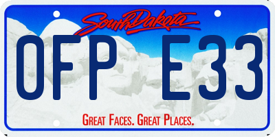 SD license plate 0FPE33