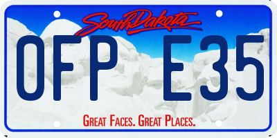 SD license plate 0FPE35