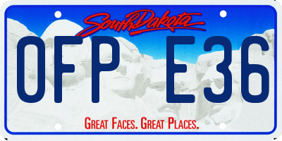 SD license plate 0FPE36